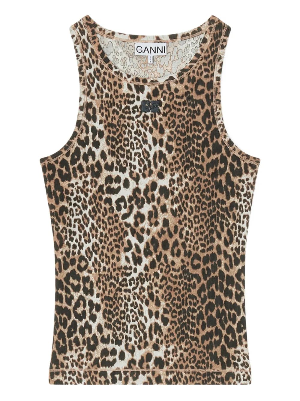 GANNI Camiseta sin mangas animal print